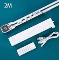 Duya smart curtain motor with aluminium track and remote control for voice-operated automated curtains.