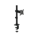 Steel computer monitor lifting bracket with rotating arm on a desk