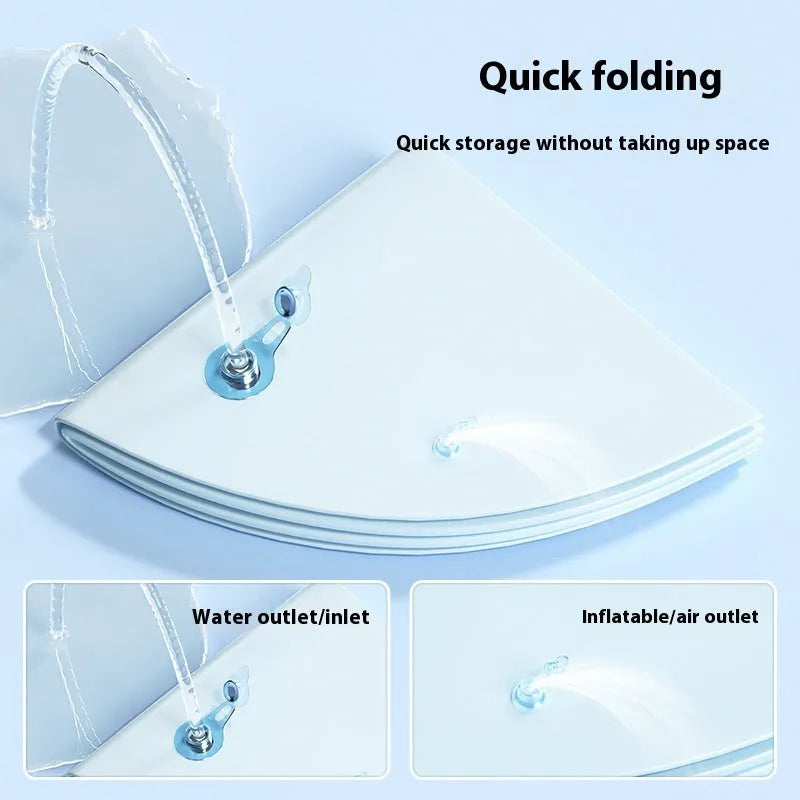 PVC inflatable water cooling mattress for pets in 100cm and 65cm sizes with aquatic graphics
