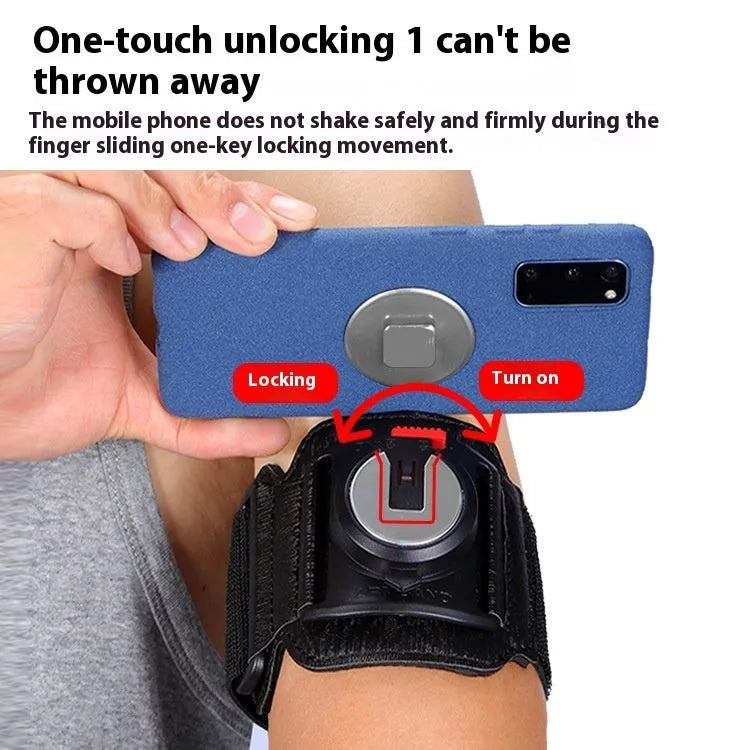 Black unisex mobile phone armband and wrist strap holder suitable for 4-7 inch smartphones during delivery work or sports