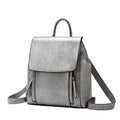 Genuine leather women's backpack in large square vertical design with dual straps