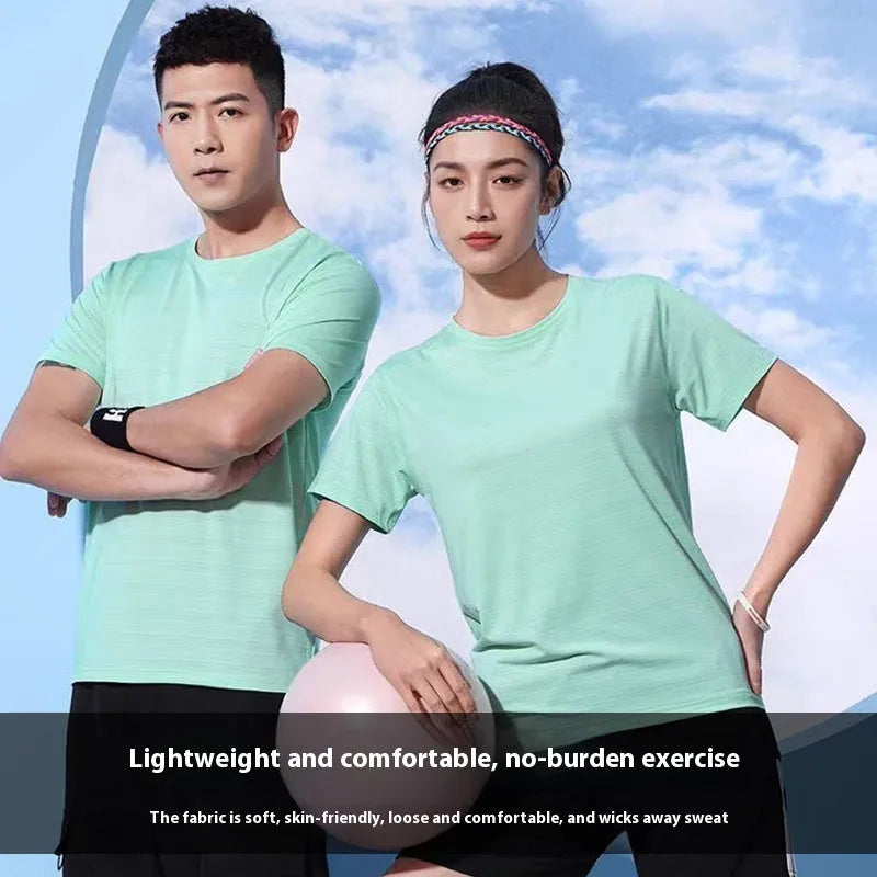 Crystal Silk quick-drying round neck T-shirt in multiple solid colours with Asian sizing