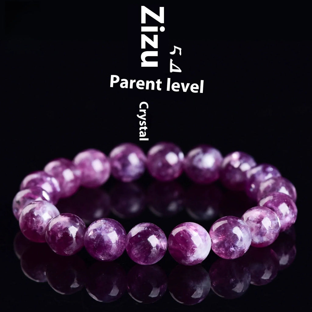 Grandmother crystal bracelet with geometric purple beads in Korean style design