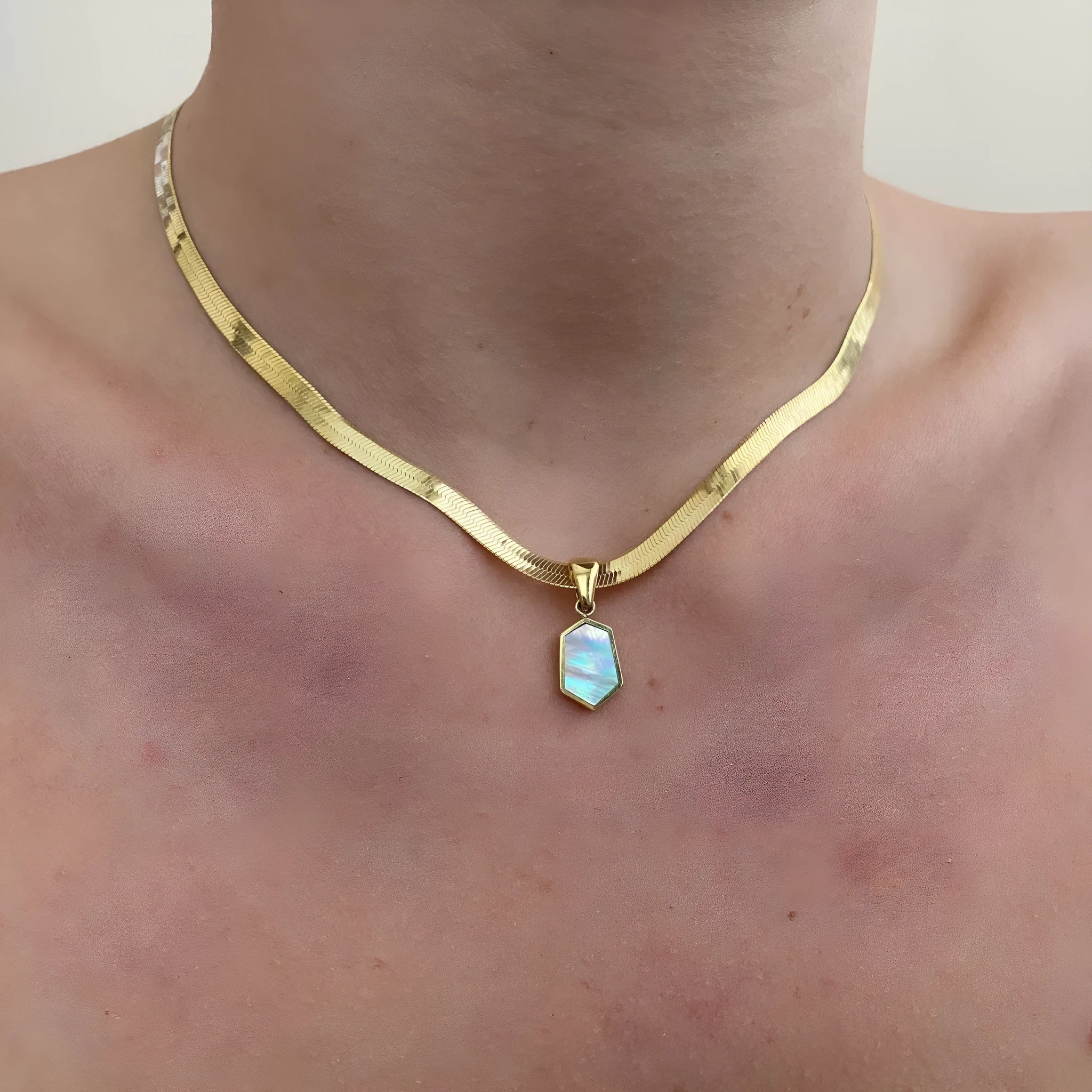 18K gold six pointed star clavicle chain on stainless steel O chain, 45cm length, gold colour