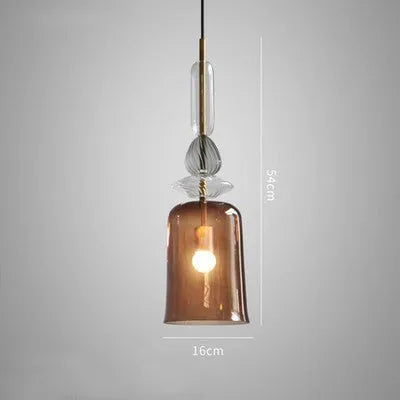 Adjustable glass chandelier lighting fixture for bar counter with 1.5m height and 200mm dimensions