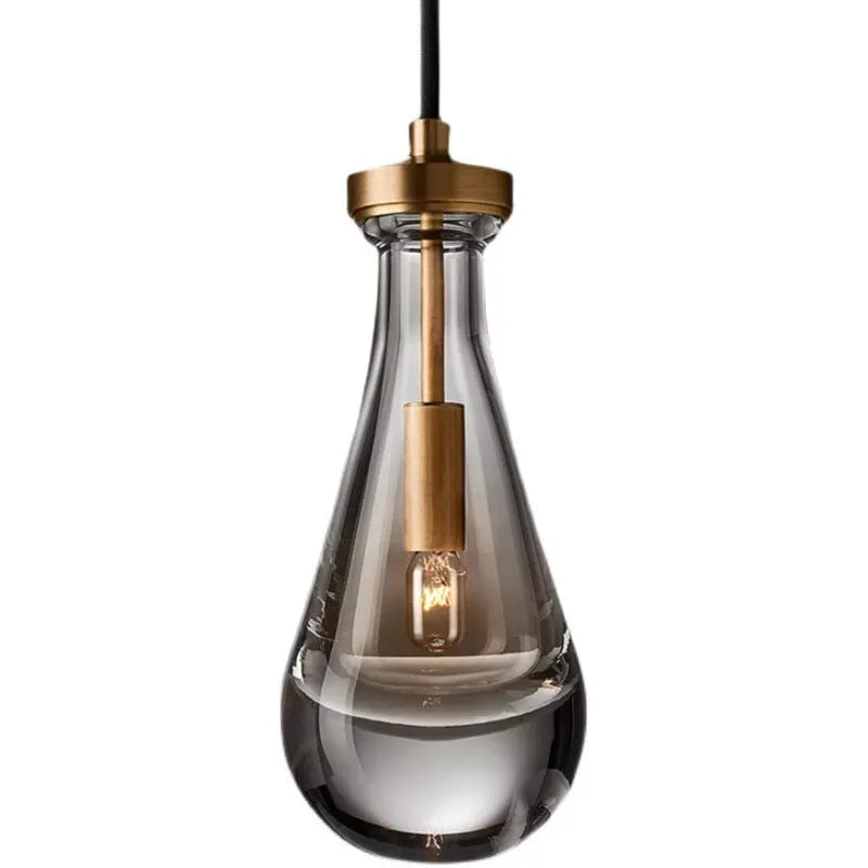 Nordic pure copper crystal mini chandelier 11cm diameter warm light for restaurant bedside decor