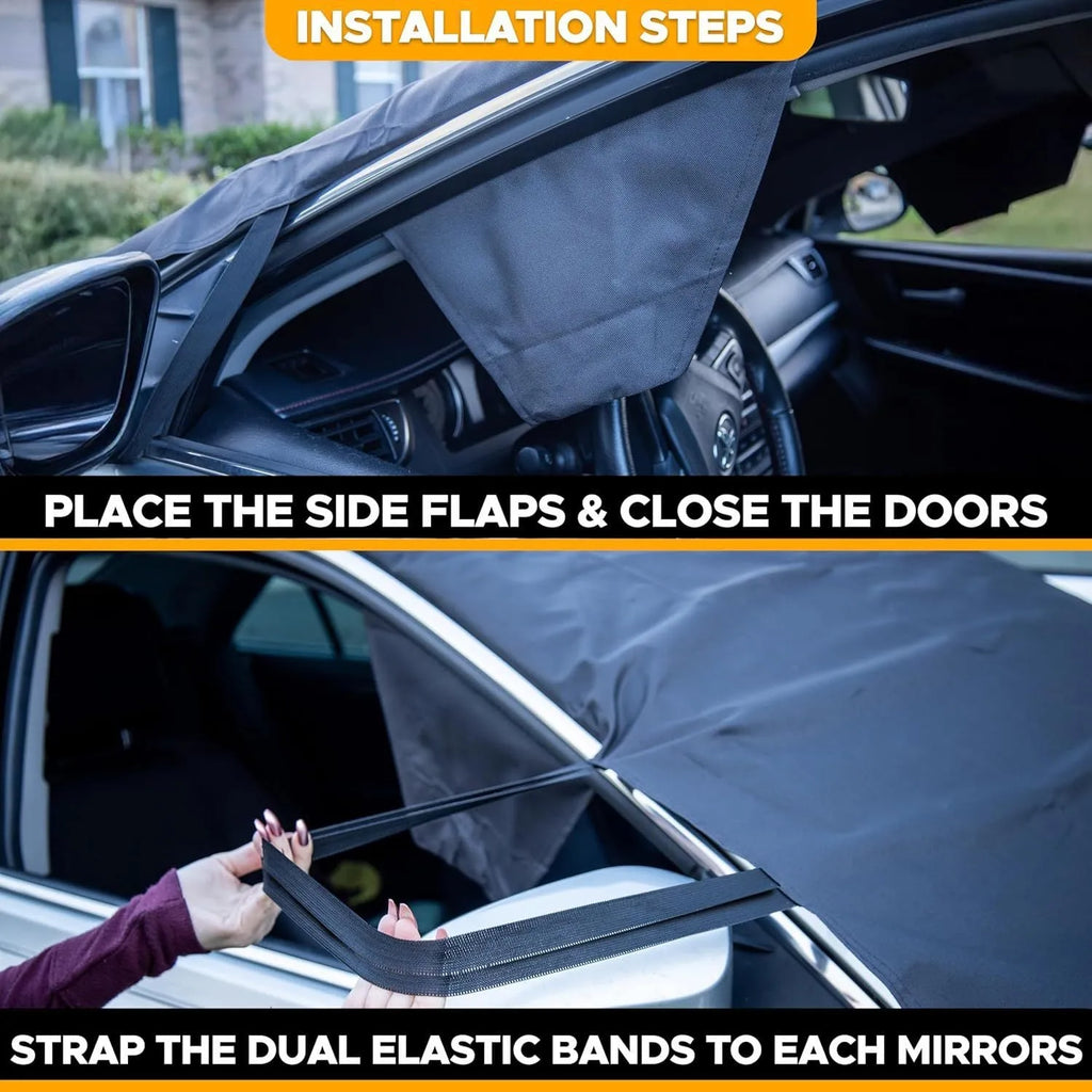 Car front and rear windshield snow-proof cover made of thick aluminum foil in solid colour