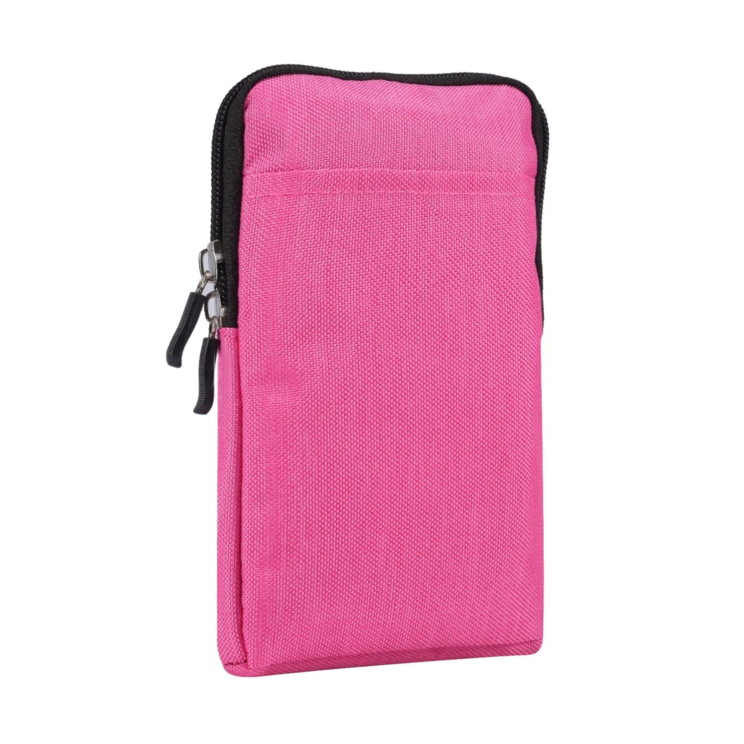 Solid colour waterproof neoprene diagonal cross-body waist bag shown in black, suitable for carrying smartphones.