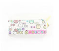 Corner animal pencil case in leather with cartoon design, compact 9.5cm x 7cm stationery holder.