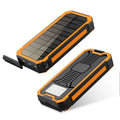 Outdoor large capacity 30000 MA solar charging unit power bank in orange plastic shell