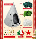 Grey cone-shaped felt cat house with tent-style enclosed design for indoor use