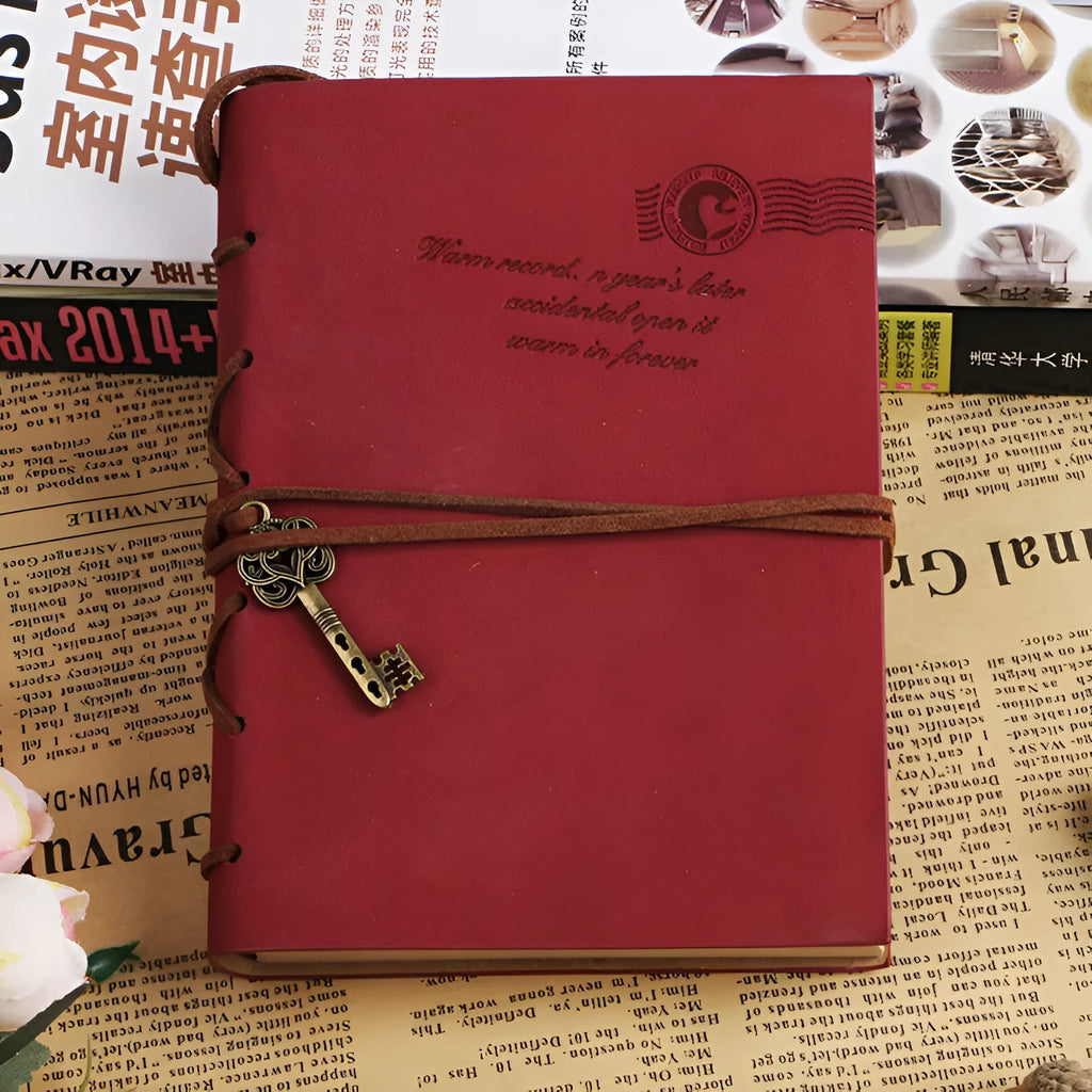 Retro bandage notebook with poly paper cover, 160 sheets, available in large and small sizes and various colours.