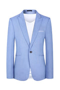 Men's western style casual suit jacket in pink and light blue options for spring summer wear