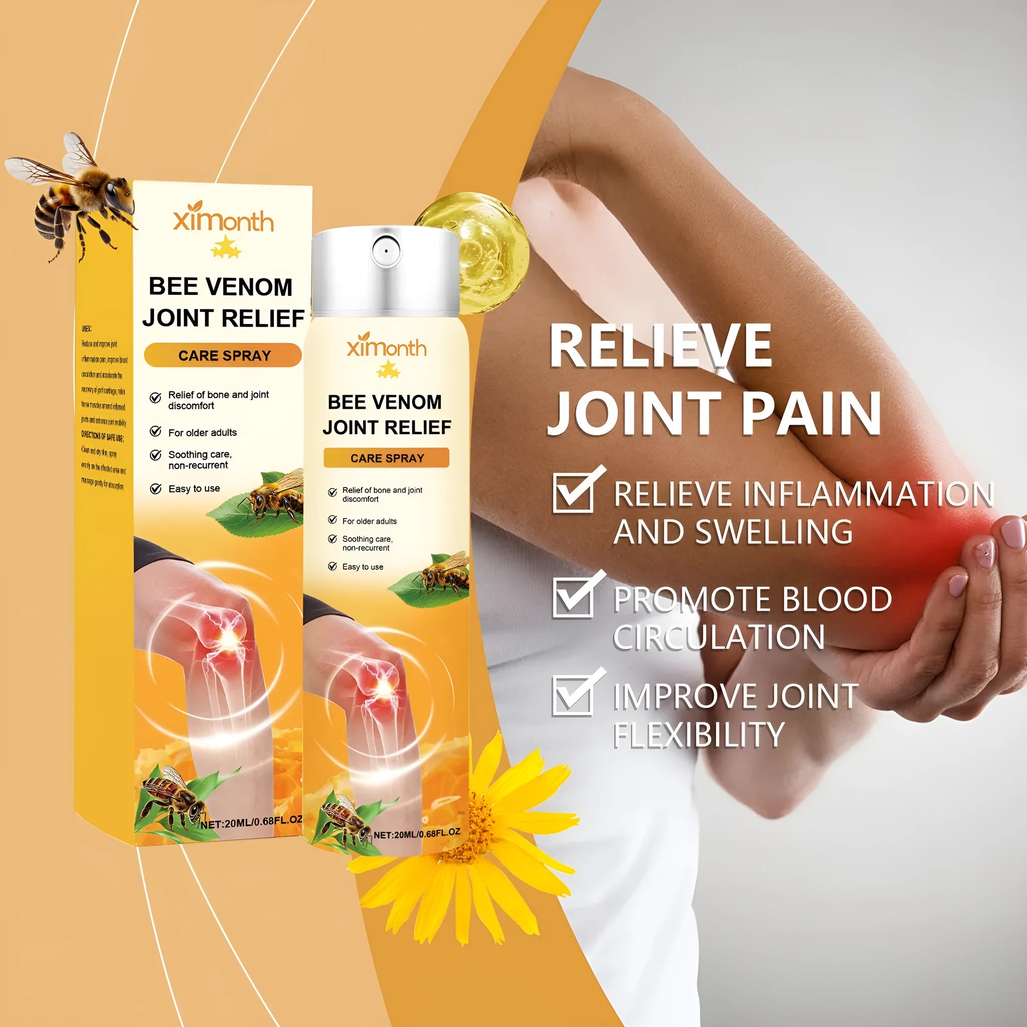 20ml bottle of daily nourishing body care spray with pump dispenser.