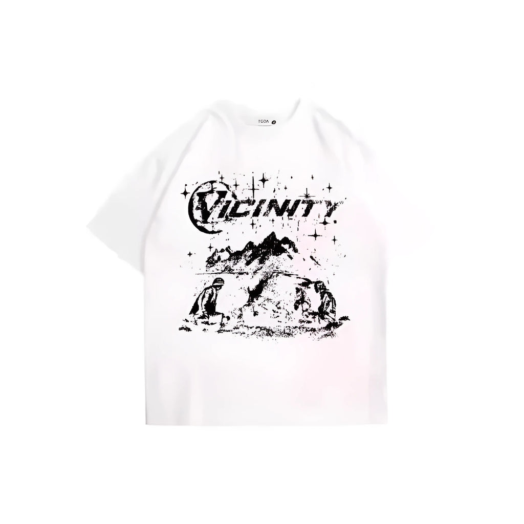 Men's hip hop print t-shirt with retro graphics on polyester fabric in multiple sizes