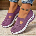 Casual T-strap mesh shoes for women with a soft PVC sole, shown in multiple colour options.