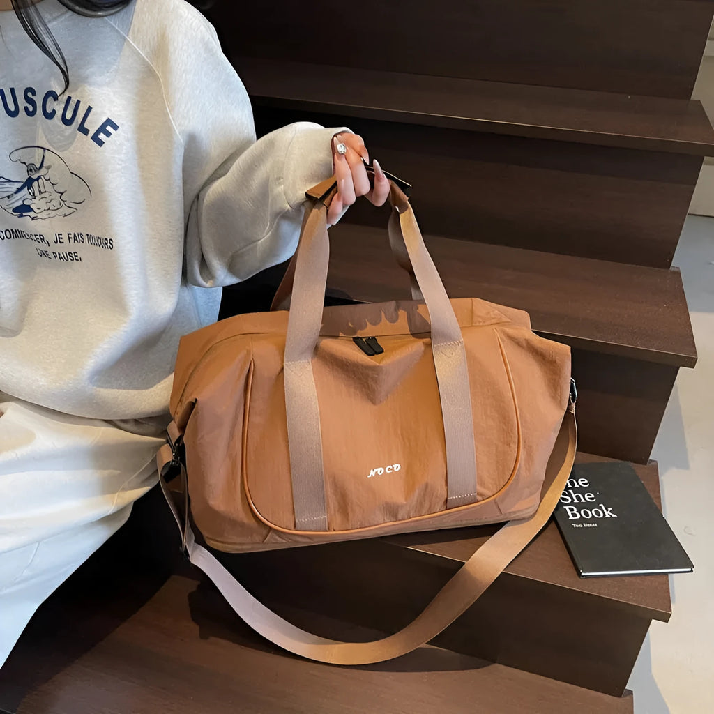 Oxford cloth one shoulder crossbody bag in neutral colour with breathable design for yoga and travel