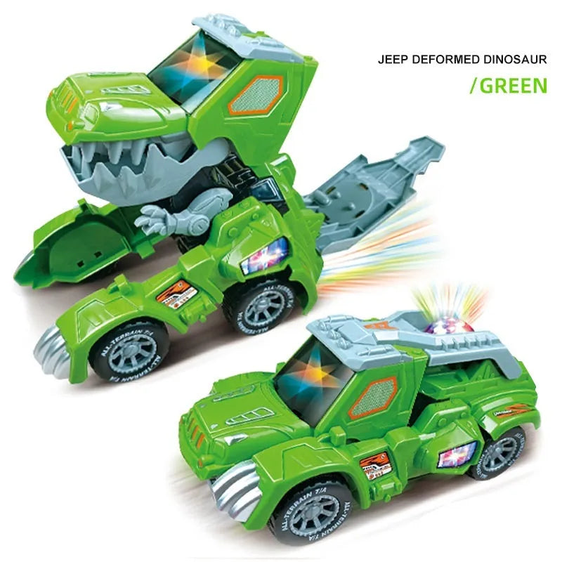 Blue and green universal electric transforming car toy, 25 x 12 x 20 cm, with colour box and AA batteries