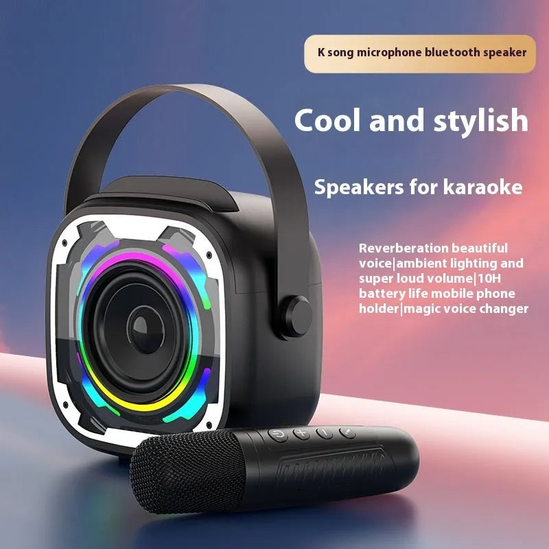Portable wireless Bluetooth karaoke speaker with microphone in V11 colours