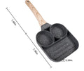 Non-stick aluminium egg dumpling frying pan with four round holes for cooking breakfast burgers or dumplings