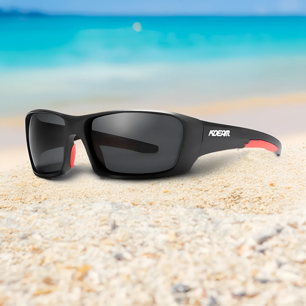 Ultralight polarised sports sunglasses with TR90 frame and silicone nose pad in colour option C1.
