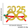 Children's Christmas novelty glasses in red plastic with 2025 design on the frame