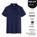 Men's short sleeve polo t-shirt with lapel collar in cotton spandex blend, multiple colour options
