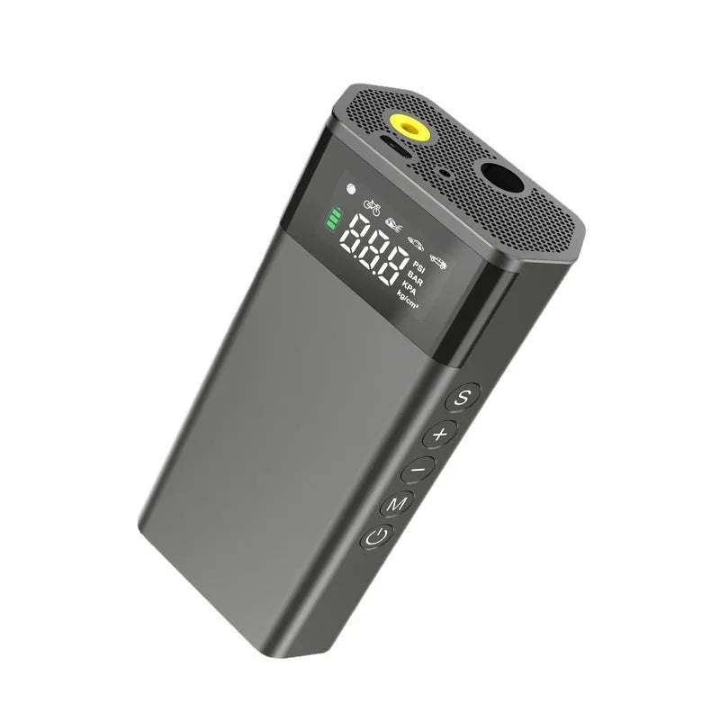 Car portable wireless intelligent digital display tire inflator pump with LED light and warning light