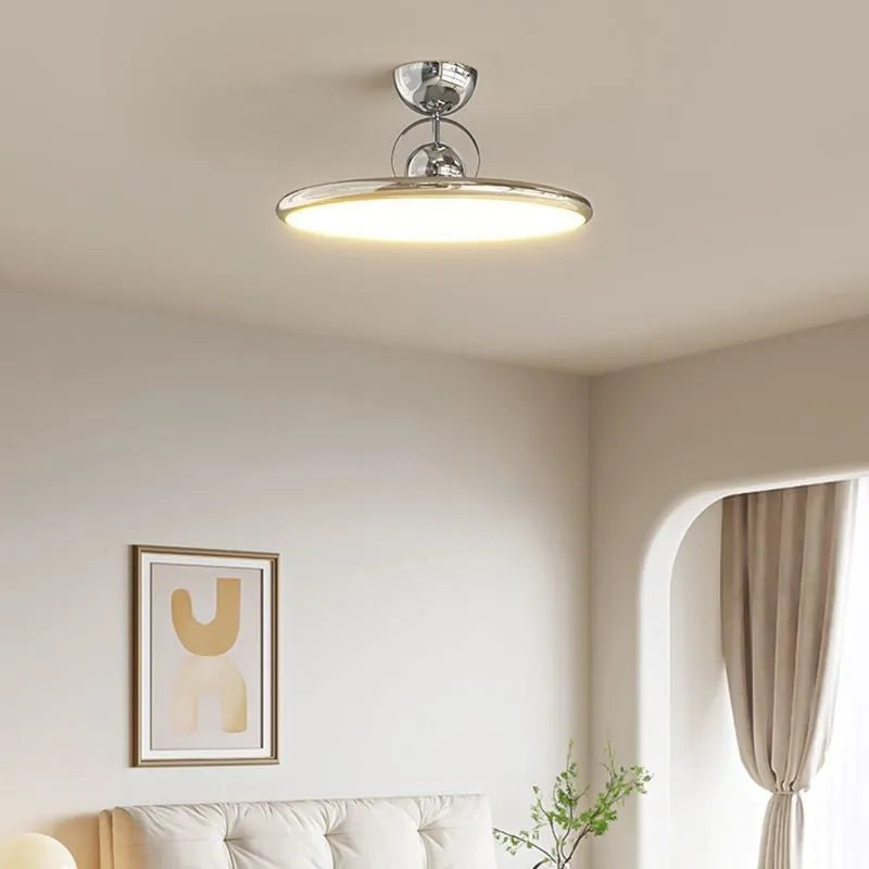 Nordic style smart ceiling light with full spectrum eye protection in a bedroom setting