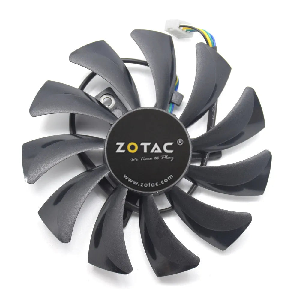 Black 85mm square computer cooling fan with four-pin power connector