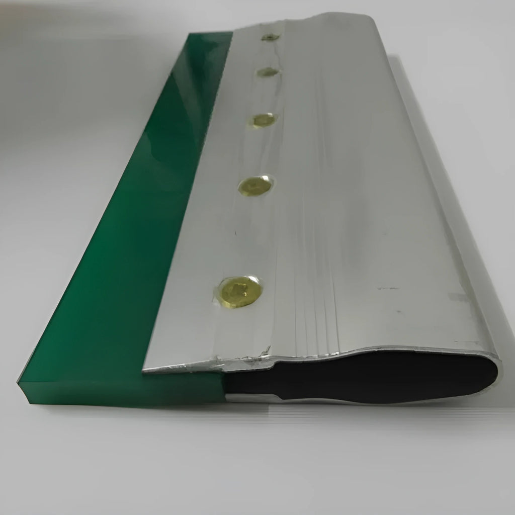 Green aluminium alloy squeegee with scratch handle, 50cm long with 10cm wide metal blade