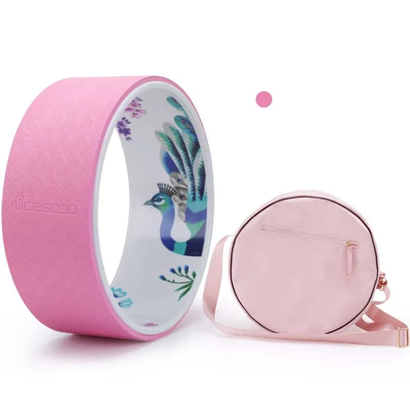 Pilates ring with TPE outer layer and ABS core, 33cm diameter, shown in pink colour option