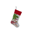 Flamingo-themed cloth Christmas stocking decoration measuring 46 by 28 centimetres