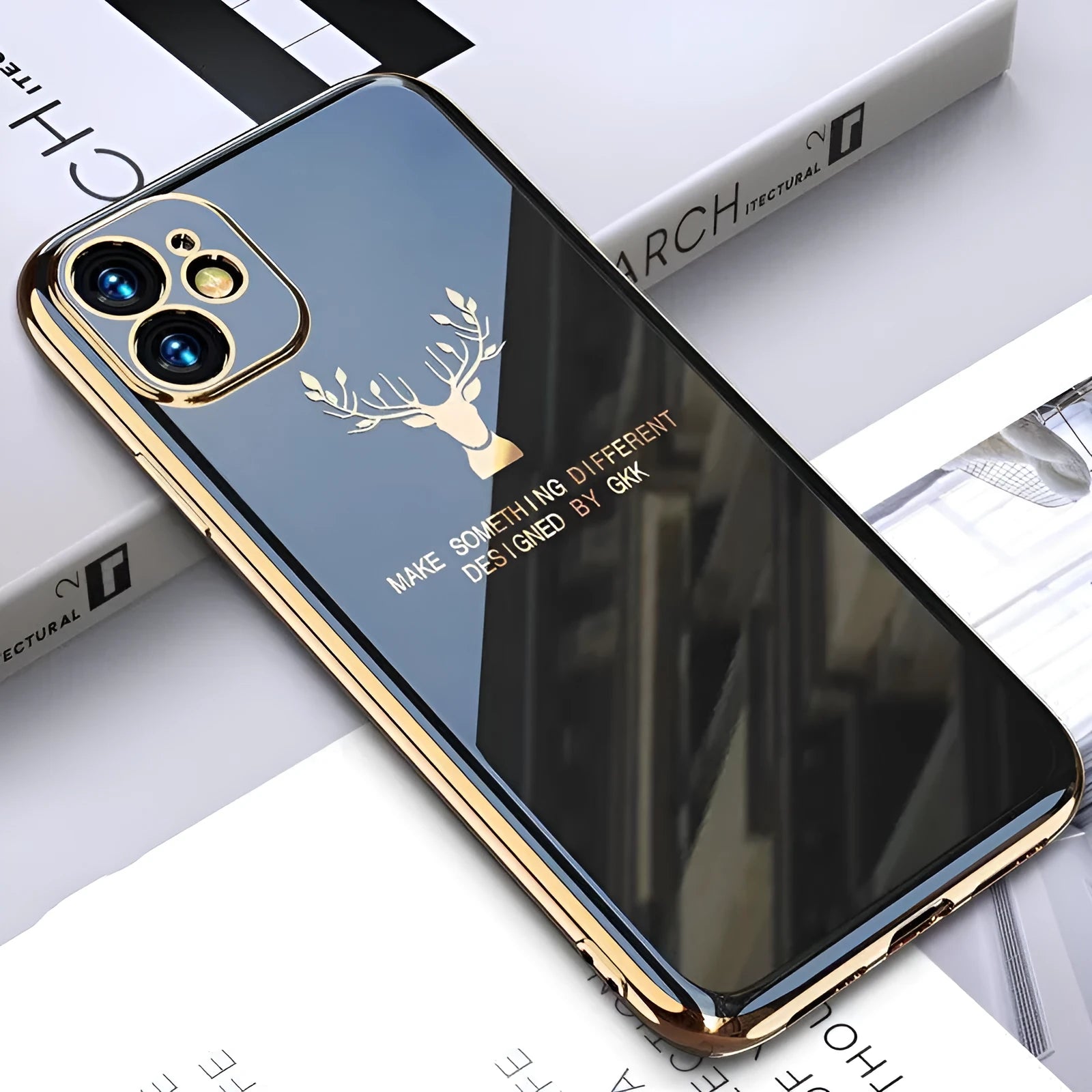 Black TPU full lens phone case for iPhone models on solid background