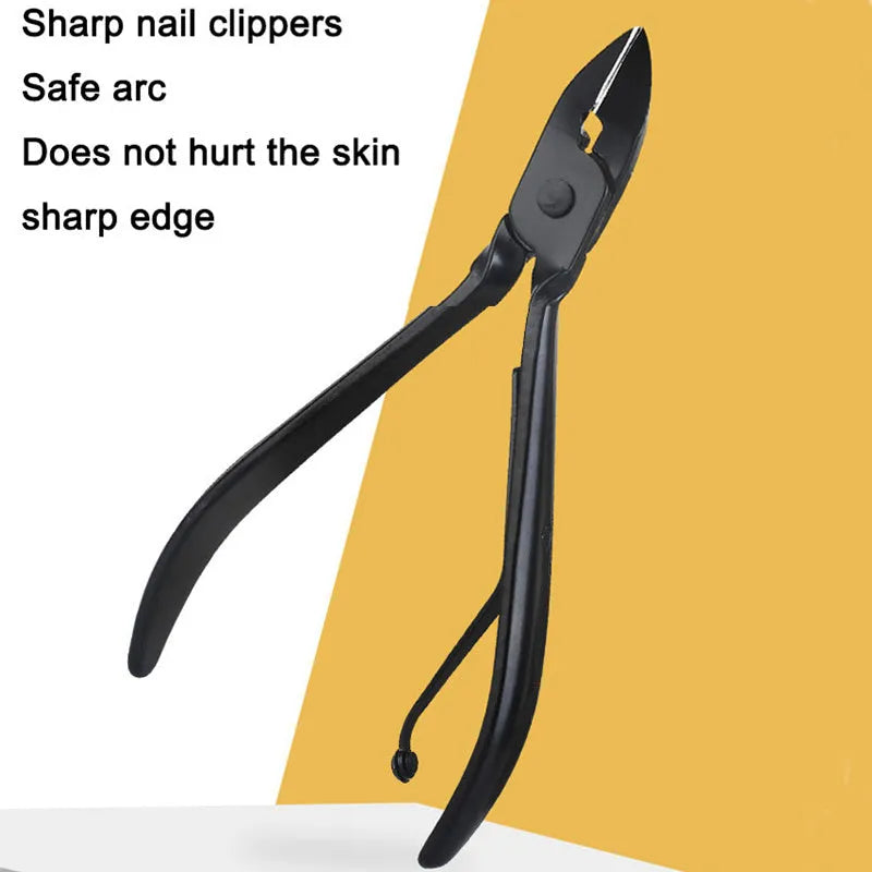 Professional stainless steel manicure and pedicure tool set in black leather case with nail clippers, cuticle pliers, and cuticle knife