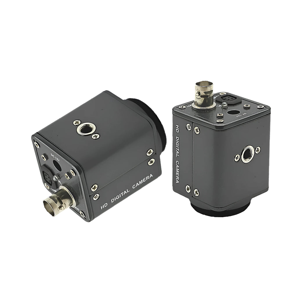 Hc-109 industrial gun camera with metal body and lens detail