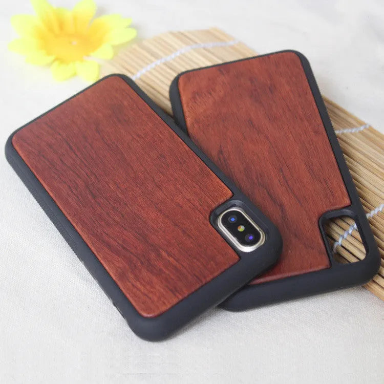 Wooden and TPU hybrid iPhone case with carbonised bamboo back in various colours.