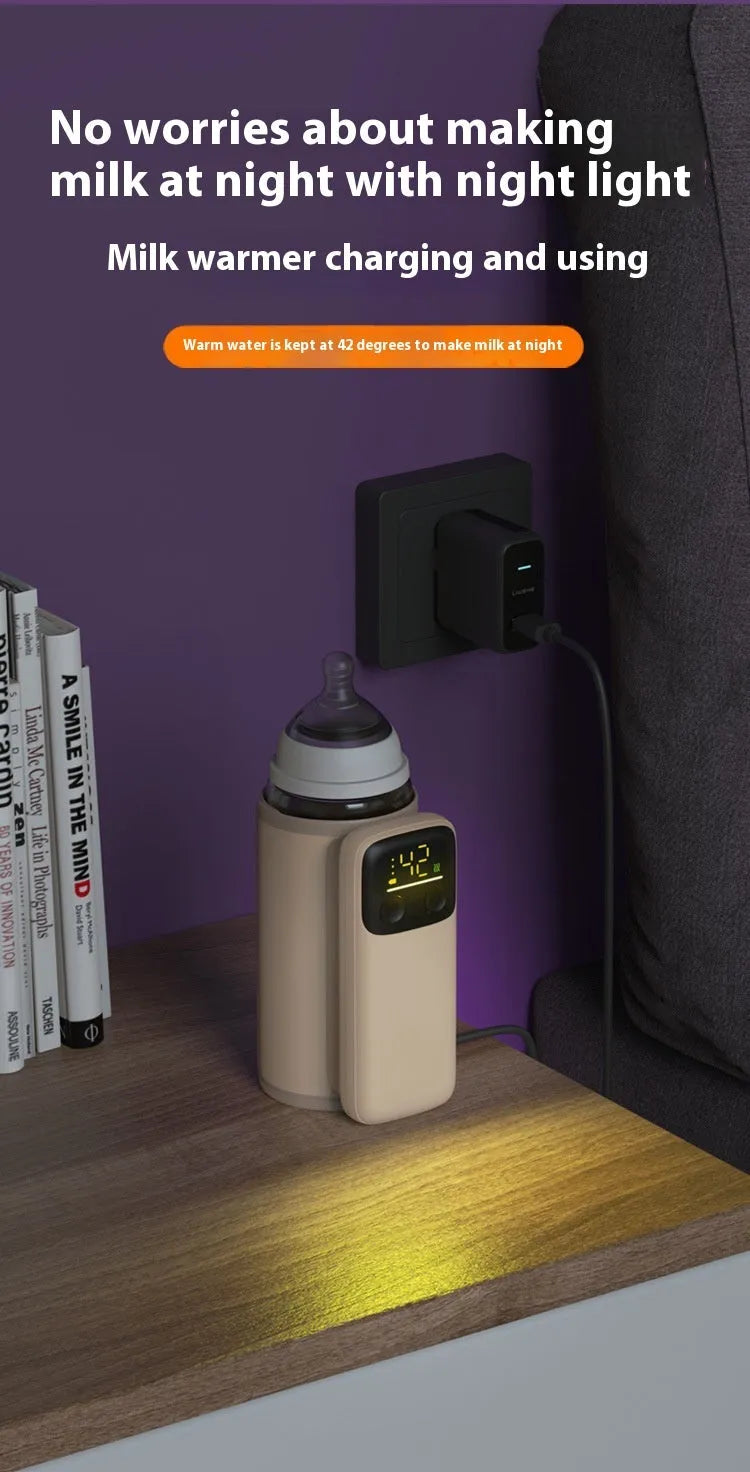 Universal baby bottle warmer with fast-charge 8000mAh battery and USB charger