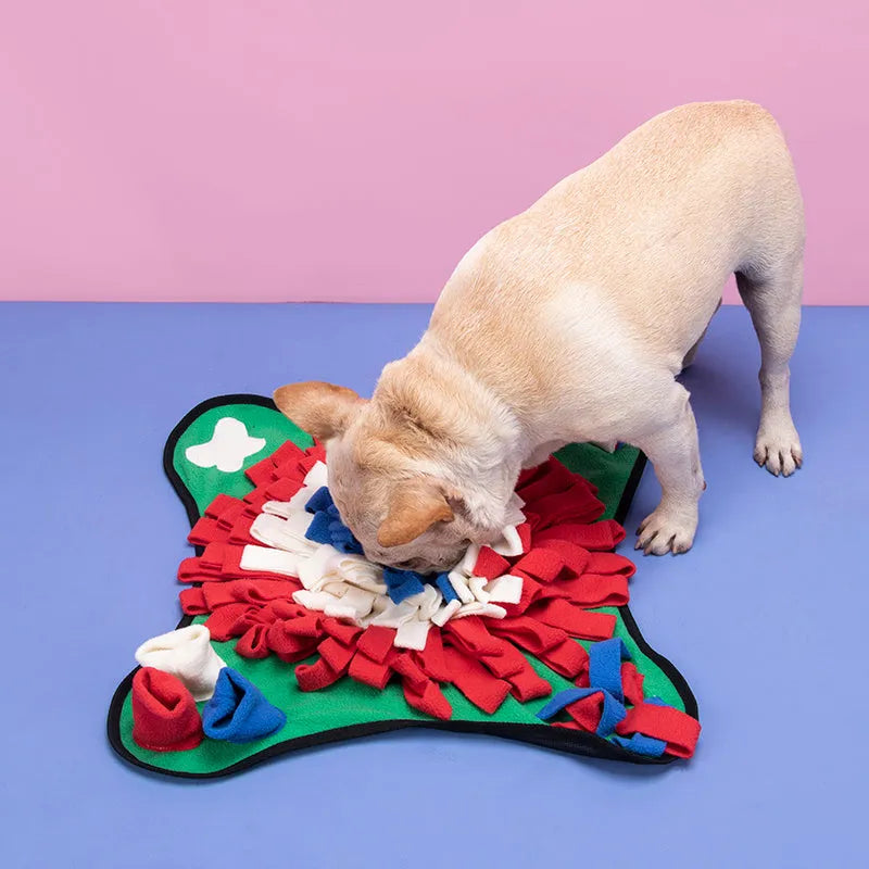 Fleece snuffle mat 45 cm for dogs with treat-dispensing folds