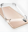 Transparent TPU airbag drop-resistant phone case for Huawei and Honor smartphones on a white background.