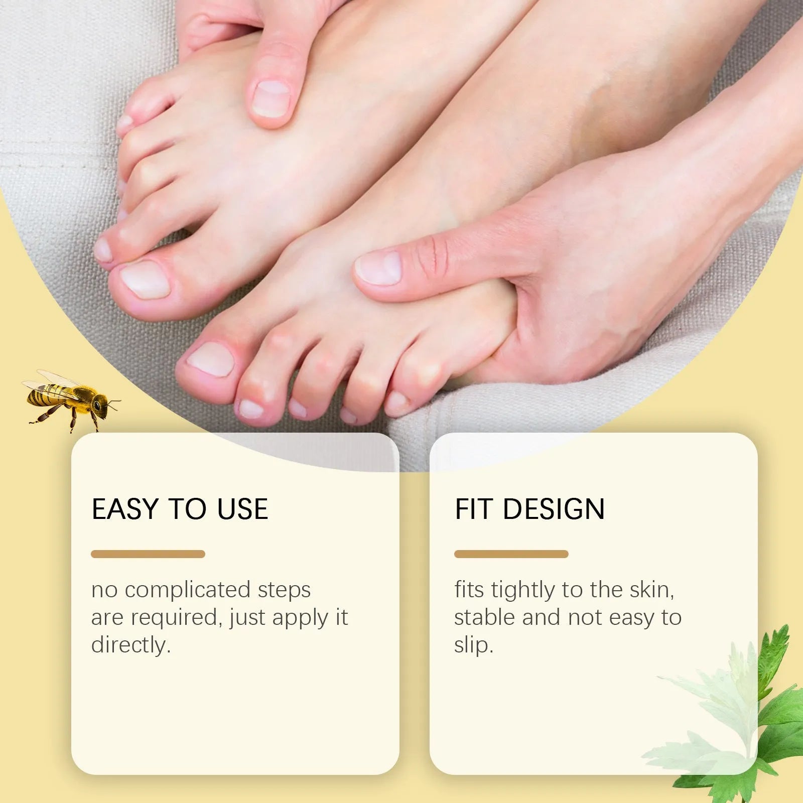 Ten bee venom and mugwort foot care patches for slimming massage therapy