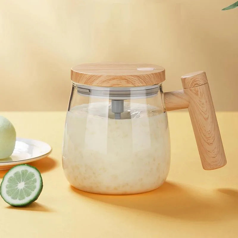 400ml electric self-stirring coffee mug with borosilicate glass construction in champagne gold colour