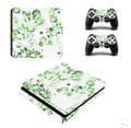 PS4 Slim console protection film in PVC material showing breathable slots and one of six available decorative styles