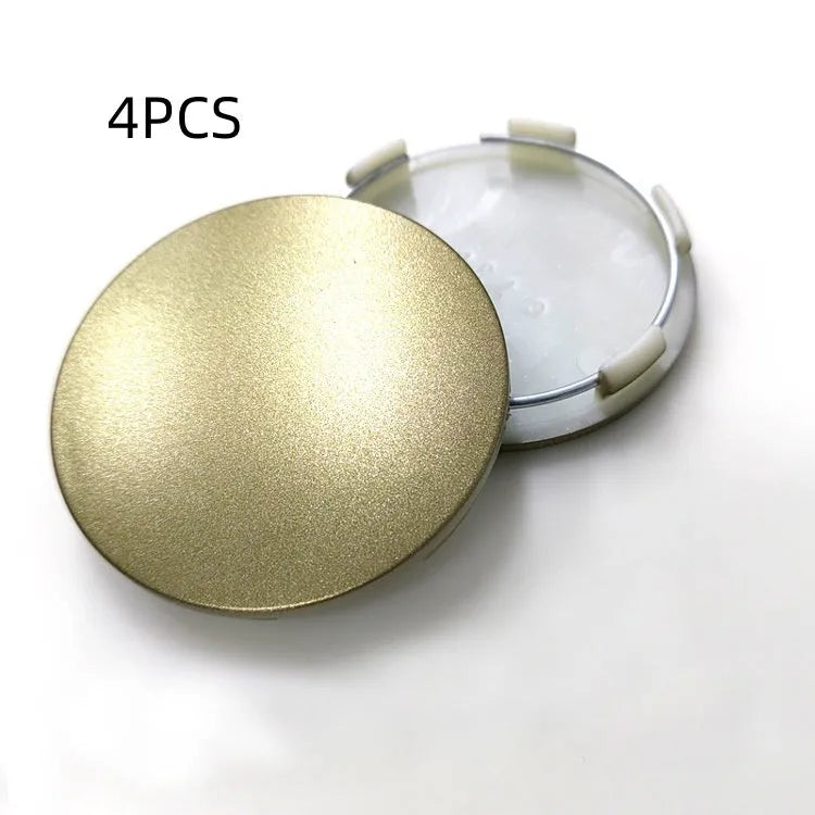 65mm diameter ABS plastic car hub centre cover in antique copper colour with aluminium label.