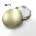 65mm diameter ABS plastic car hub centre cover in antique copper colour with aluminium label.