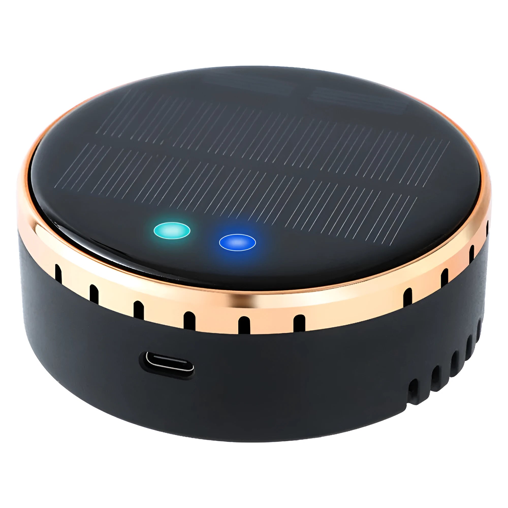 Car mounted solar air humidifier in black colour installed on vehicle air conditioning outlet