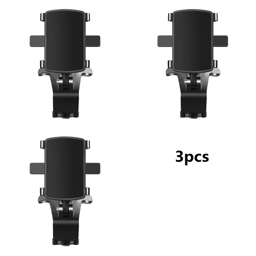 Car phone instrument panel bracket with 360 degree rotation and 4 chuck heads in black