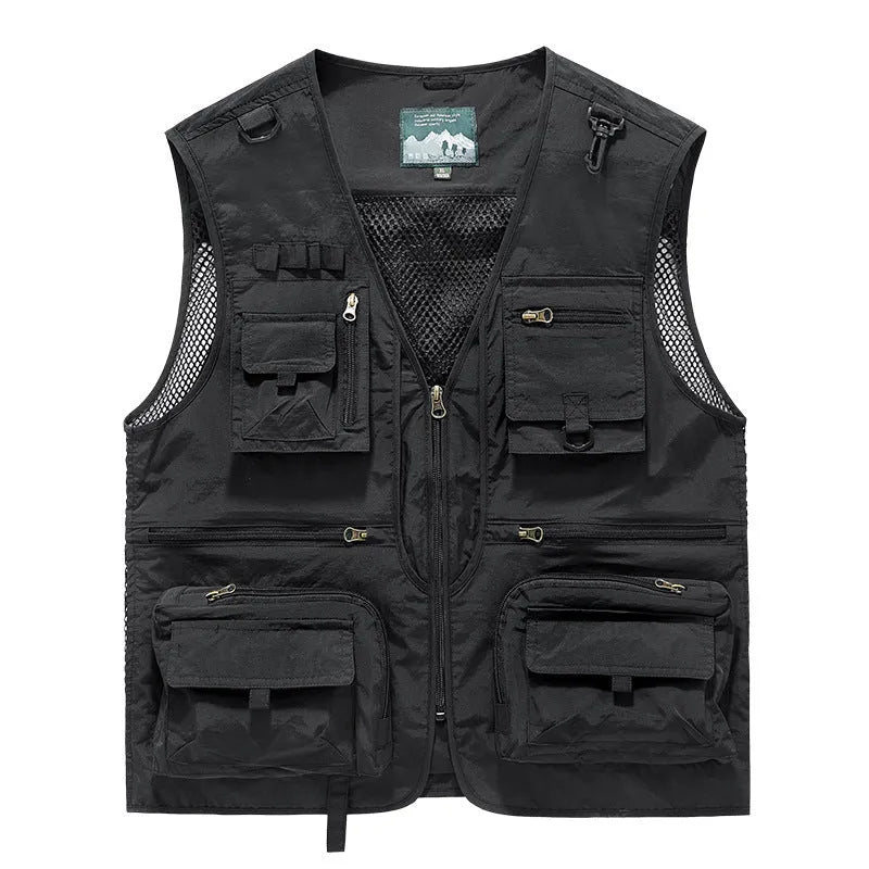Men's nylon mesh quick-drying vest, loose fit sleeveless training top, sizes S to 6XL