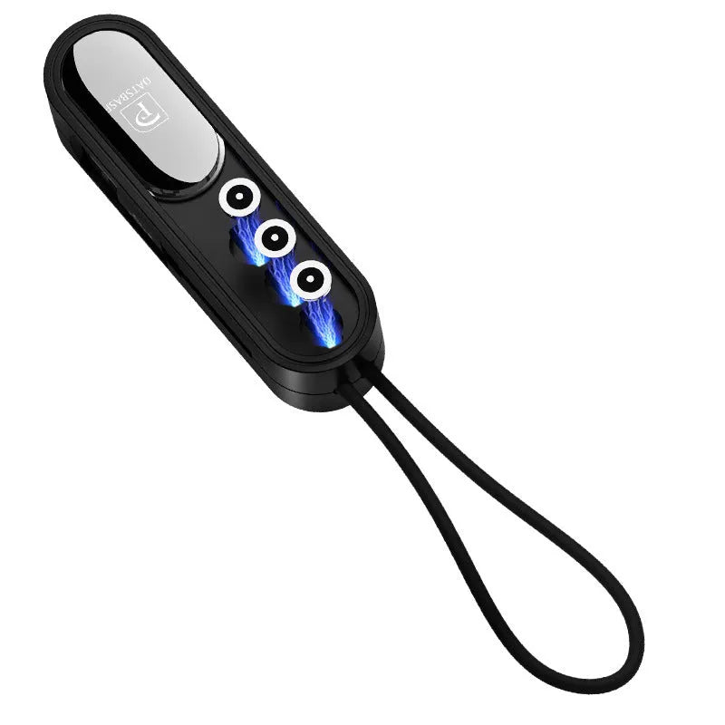 Magnetic three-in-one USB charging cable measuring 0.4m in black, white, or red colours