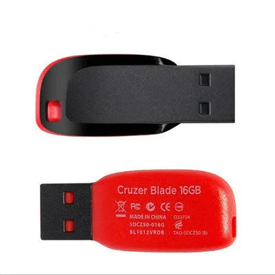 Black USB flash drive with rotating cap showing 4GB to 128GB capacity options for vehicle use